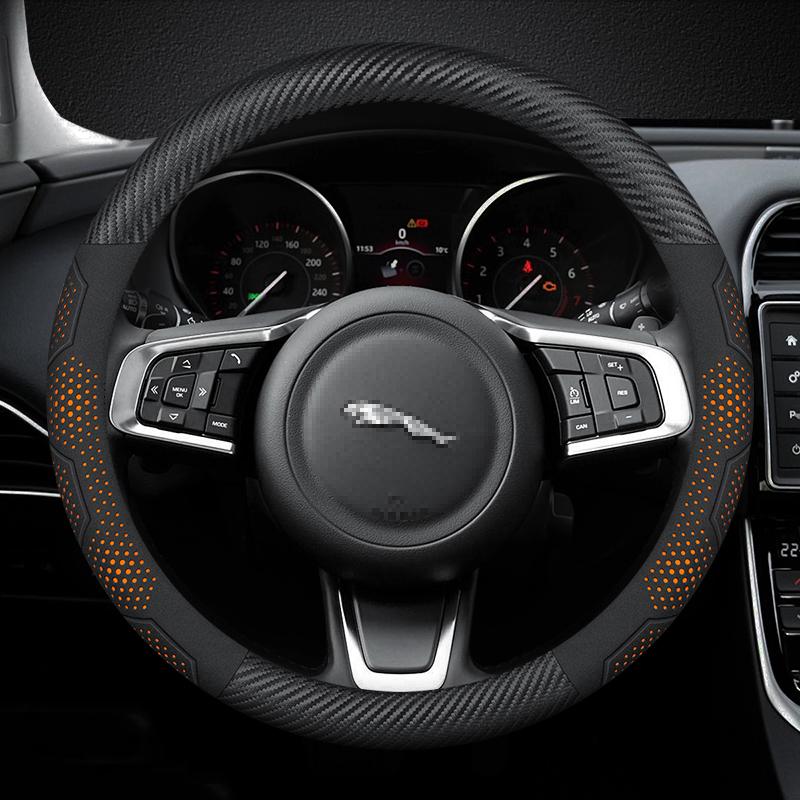 Per JAGUAR E-PACE F-PACE F-TYPE XE XF XK XJR XFR XJ XEL XFL Coprivolante Auto in Fibra di Carbonio Pelle Scamosciata Accessori Auto