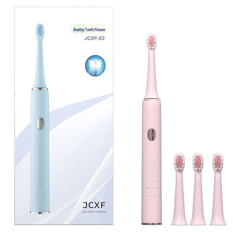 Jian Elektrisches Zahnbürstenset: Wiederaufladbare Schallzahnbürsten für Erwachsene und Paare, Schwarz und Weiß – Kostenloser Versand