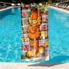 Garfield Print Beach Towel Design, Soft, Lightweight. for Home Bathroom, Spa, Pool, Yoga, Surfing, Camping, Gift for Family, Friend
