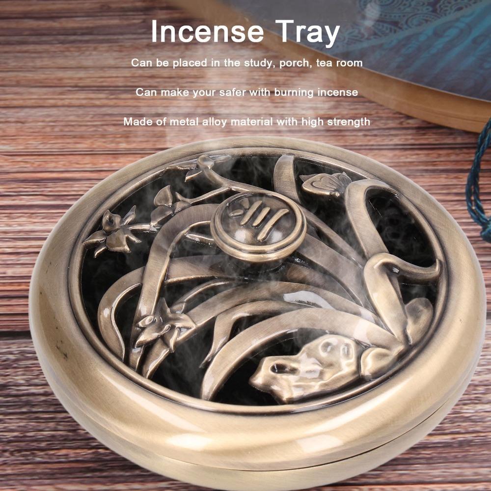 Bronze Retro Coil Incense Censer Desktop vintage handicraft ornament display