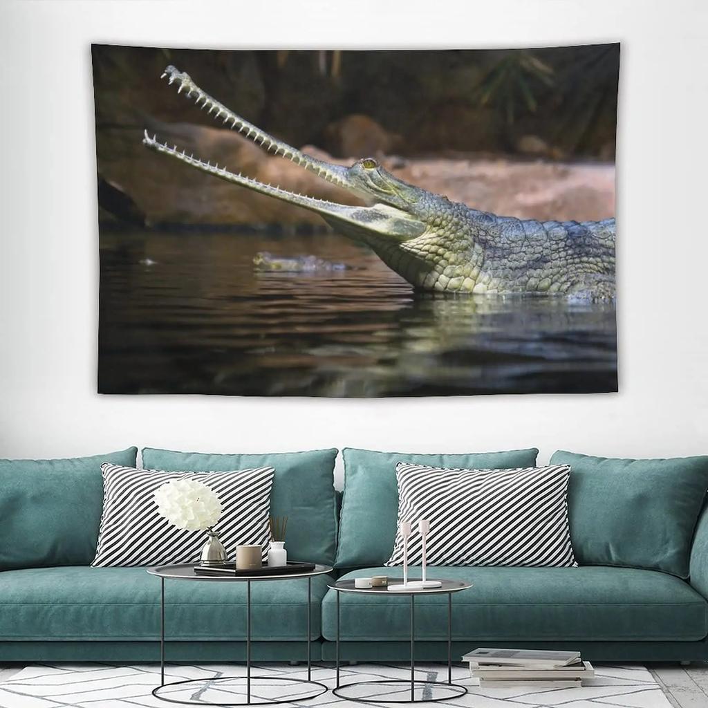 Crocodile Tapestry Alligator Tapestries Wildlife Animal Wall Hanging for Children Boys Teens Crocodiles Wall Art Decorative Room