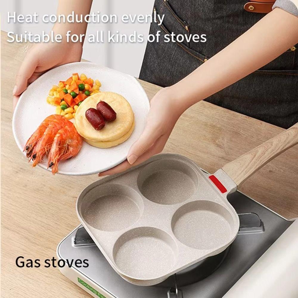 Non-stick Egg Pancake Pan Rapid Heating Fried Egg Pan Cookware Four-hole Frying Pan  Kitchen