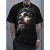 T-shirt Jésus-Christ pour Hommes Femmes T-shirts Imprimés en 3D Mode d'Été Décontracté Manches Courtes Col Rond Surdimensionné Vêtements pour Enfants