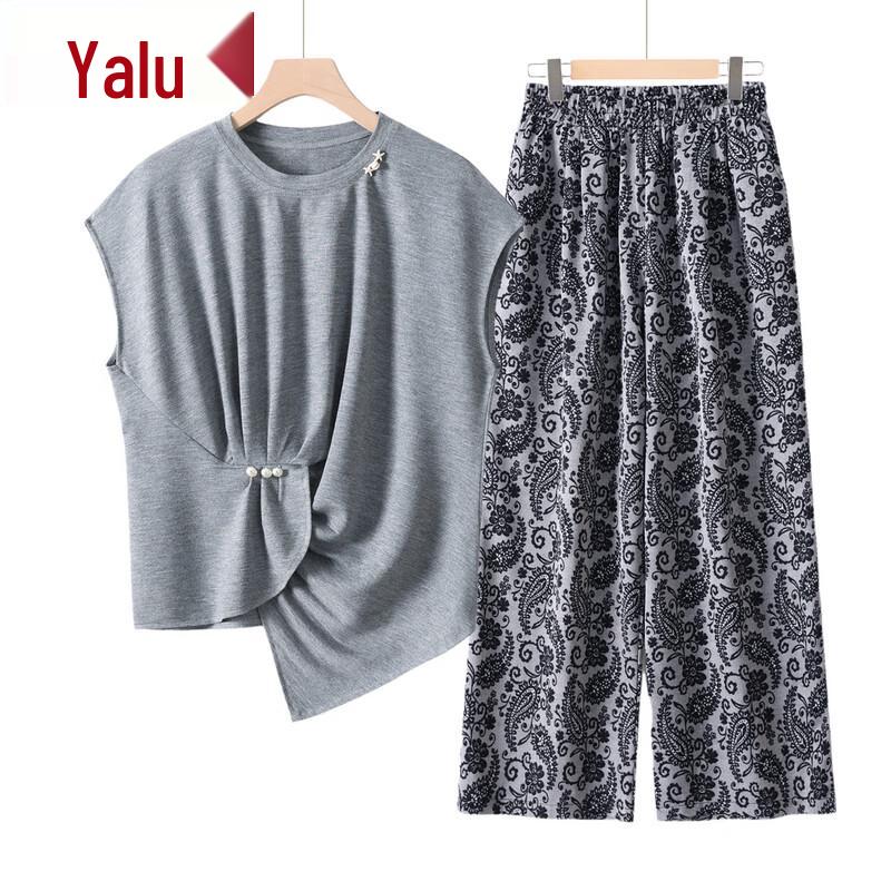 

Yalu Women s Summer T-Shirt Two-Piece Set XL