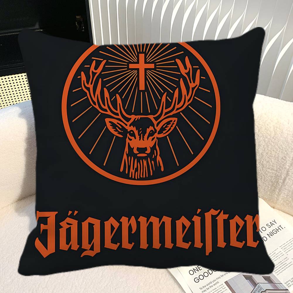 Alcohol Jjagermeister Pillow Case Square Pillow Bedroom Sofa Leisure Comfort Cushion Car Home Decoration
