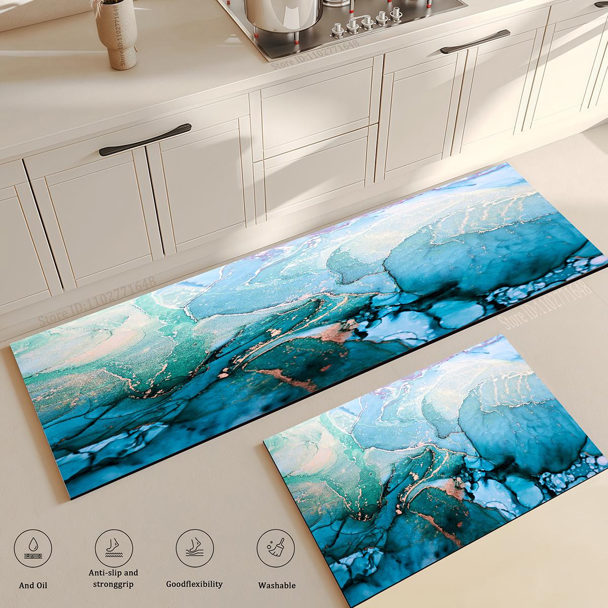 

Входной коврик Кухонный ковер Ковер для пола спальни Украшение балкона Длинный коврик Домашний коврик для ванной Дверной коврик для прихожей Противоскользящий коврик для ног Мраморный ковер 40cmx60cm 1pc