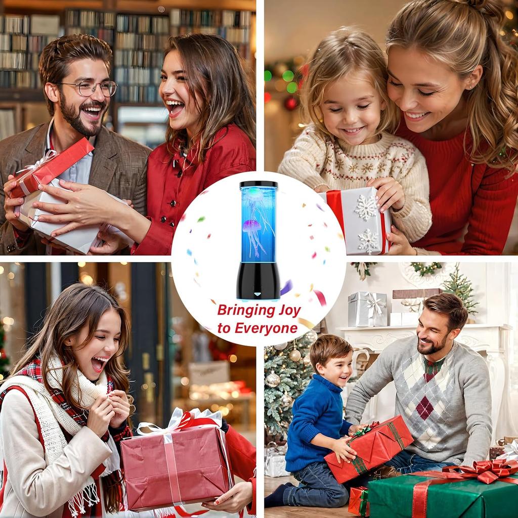 ROSHWEY Jellyfish Lamp Aquarium - 16 Color Large Jelly Fish Tank Light Christmas Gifts for Kids Adults, Table Lamp with Remote Control Bedroom Decor