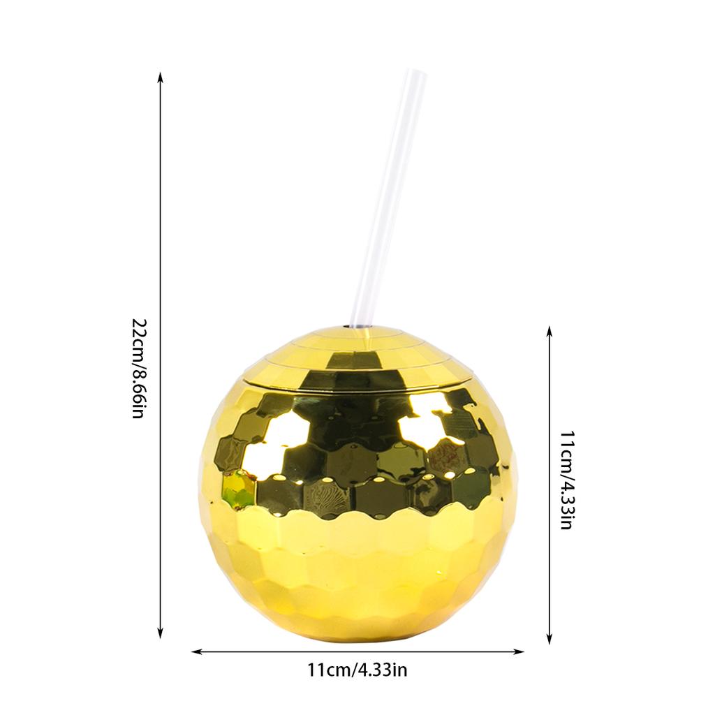 Disco Ball Cup with Straw Wedding Bridal Shower Bachelorette Hen Party Supplies Cocktail Drink Cups Summer Birthday Party Decors