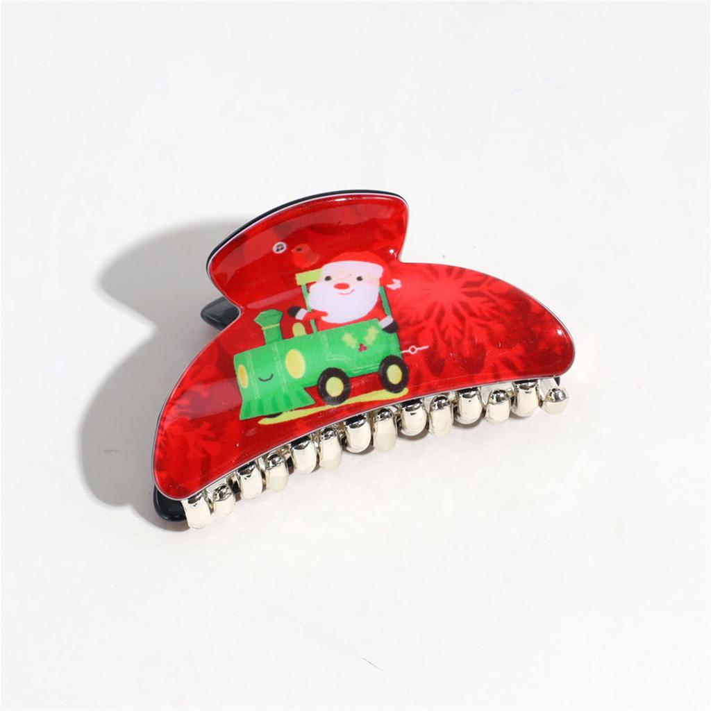 Christmas Theme Plastic Hair Claw Festival Photography Hair Accessories for Women Girls High Ponytail Anti-Slip Hairpins
