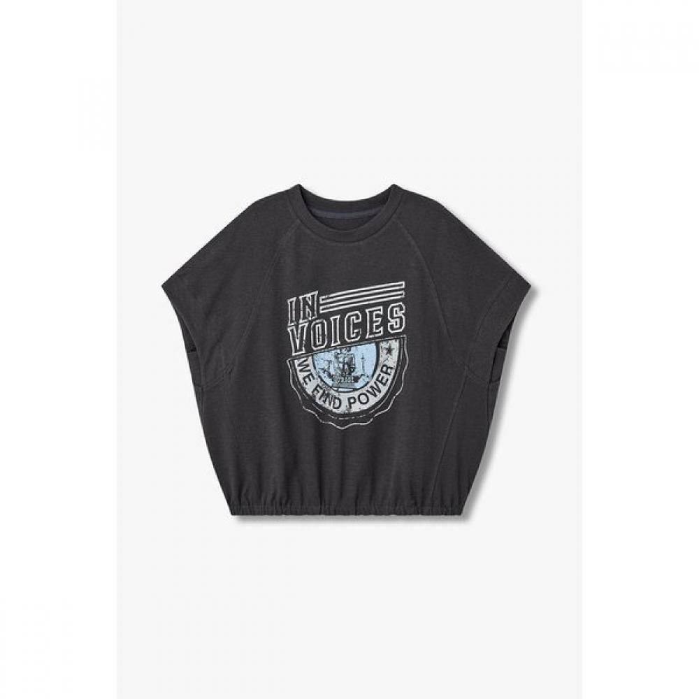 

Vov Graphic Cap Sleeve T shirT 7156340003 melange grey (72)/S(55)
