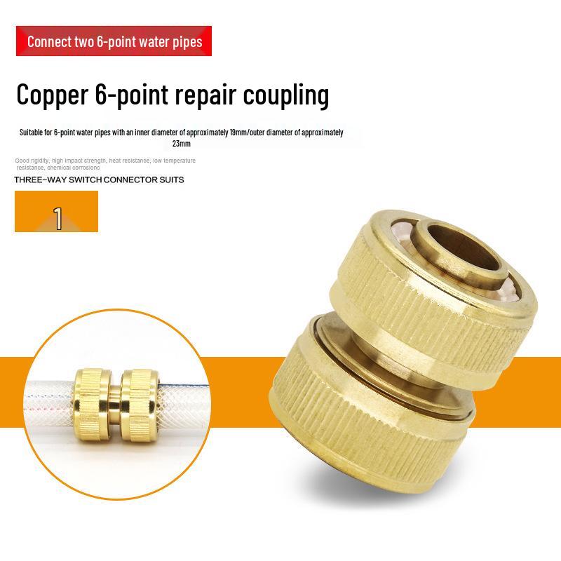 Garden Hose Quick Connect & Repair Joint, 3/4-Inch & 1-Inch, 4-Point & 6-Point Extension.