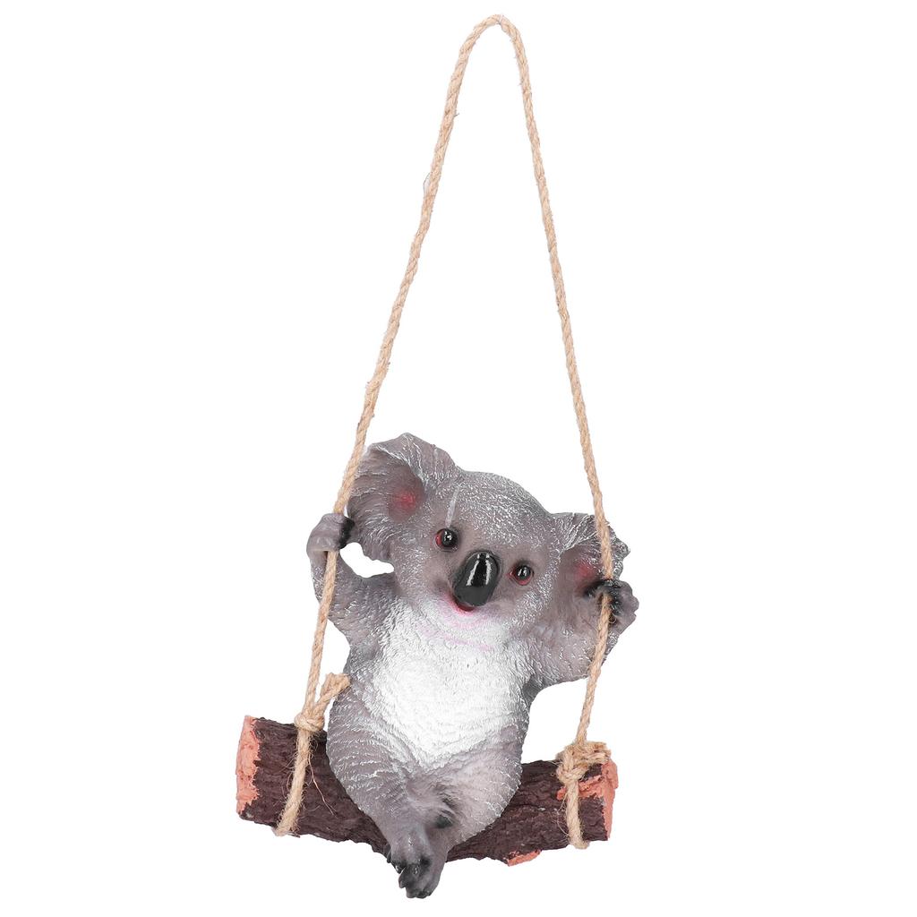 Pryskyřičná houpající se koala zvířecí model figurka socha závěsná ozdoba venkovní dekorace na dvůr