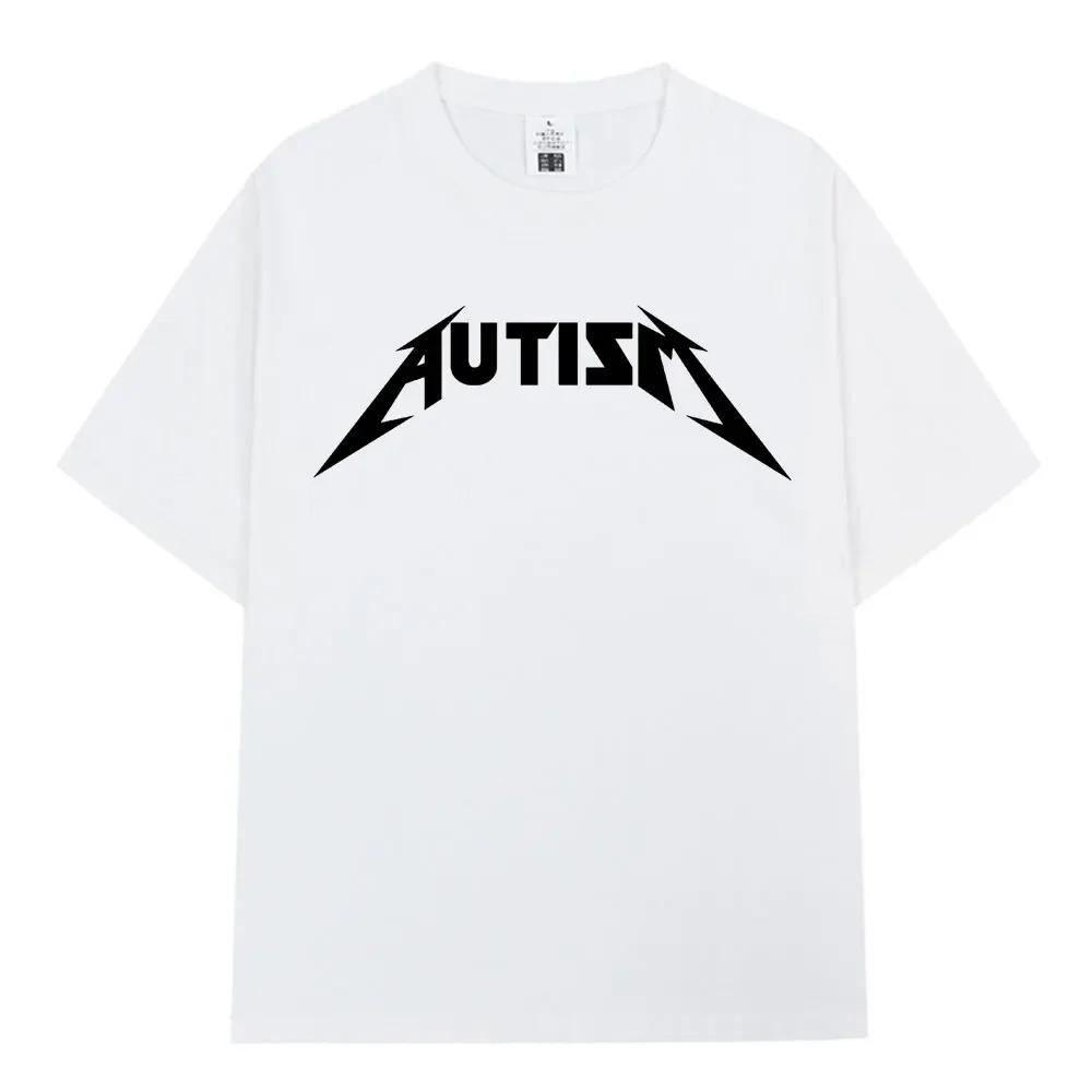 T-shirt Meme Rock Metal Autismo Unisex Moda Unisex Hip Hop Manica Corta Magliette Oversize 100% Cotone Magliette Comode Streetwear