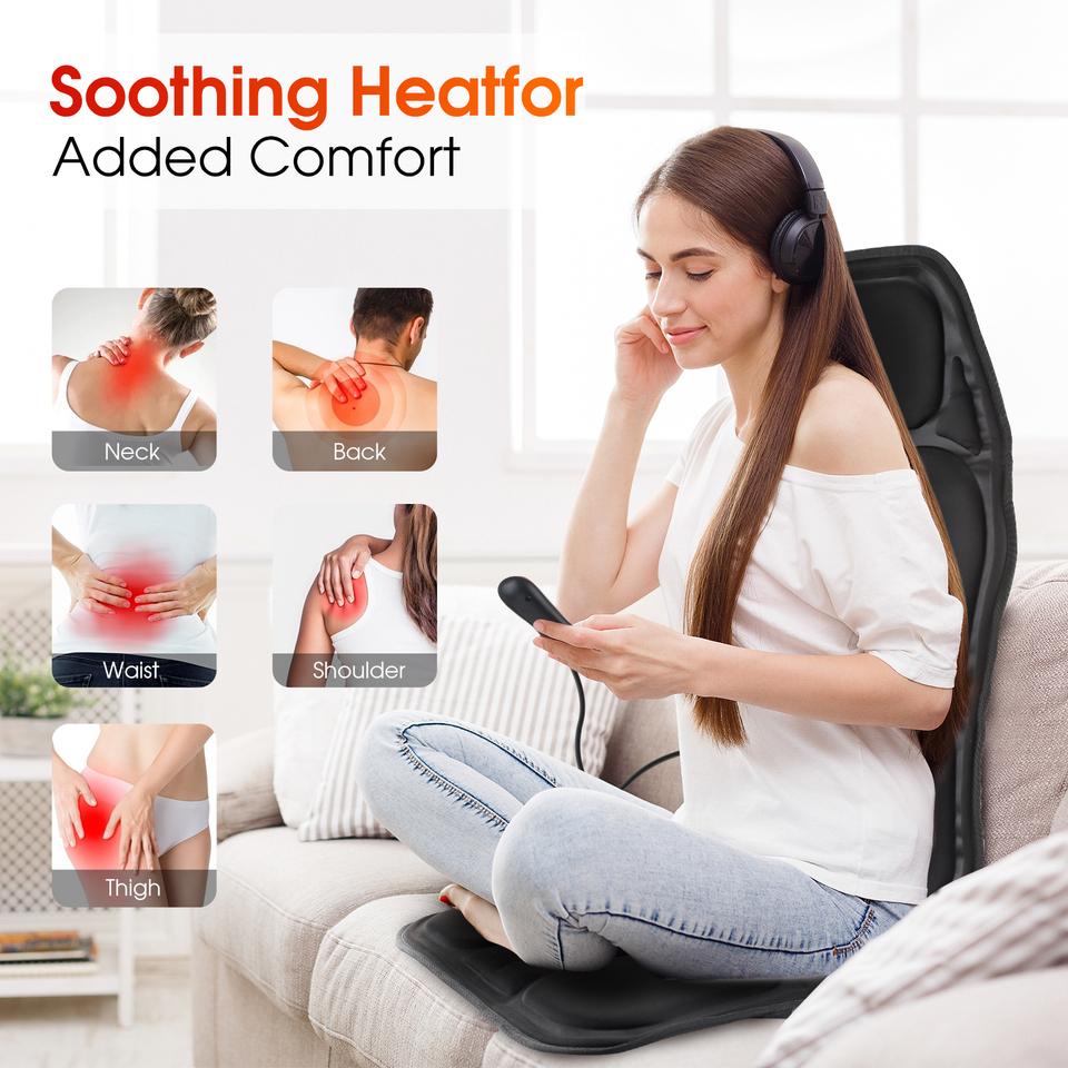 Electric Heating Waist Massager Shoulder Vibration Mat for Chair Sofa Car Office Home Back Massage Hot Pad