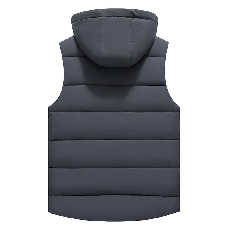 New Group Clothing Hooded Vest for Men and Women In Autumn and Winter with Fertilizer To Increase Thickening Sleeveless Cotton Vest Coat.