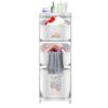 Laundry Basket w/Wheels,3Compartments,Laundry Basket Trolley, Multi-Tier Laundry Hamper,Storage Baskets, Laundry Bin for Clothes