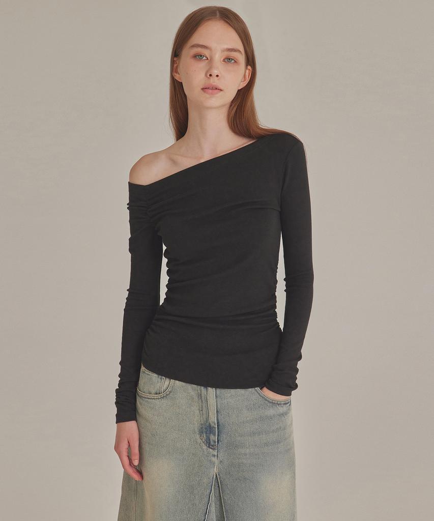 TOPGIRL Shirred One-Shoulder Tunic Top_T426Tp117