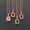 ZHOUYANG Luxury Pendant Necklace For Women Retro Geometry Square Zircon Silver Color Neck Chain Wedding Accessories Jewelry N399