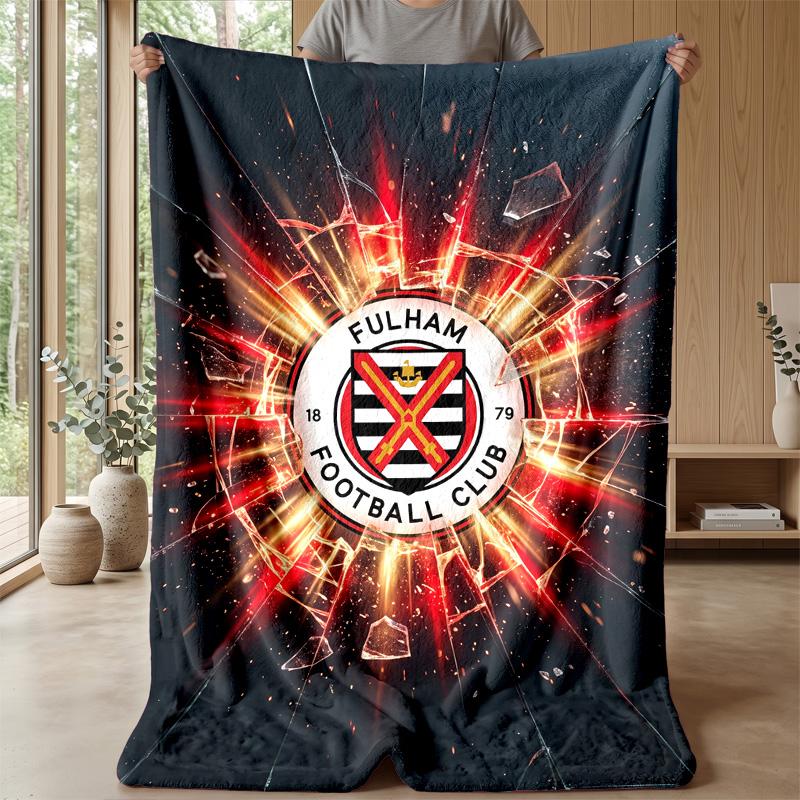 Fulham Football Print Flannel Blanket, Soft Warm Lightweight Throw Blanket for Sofa Bed Camping