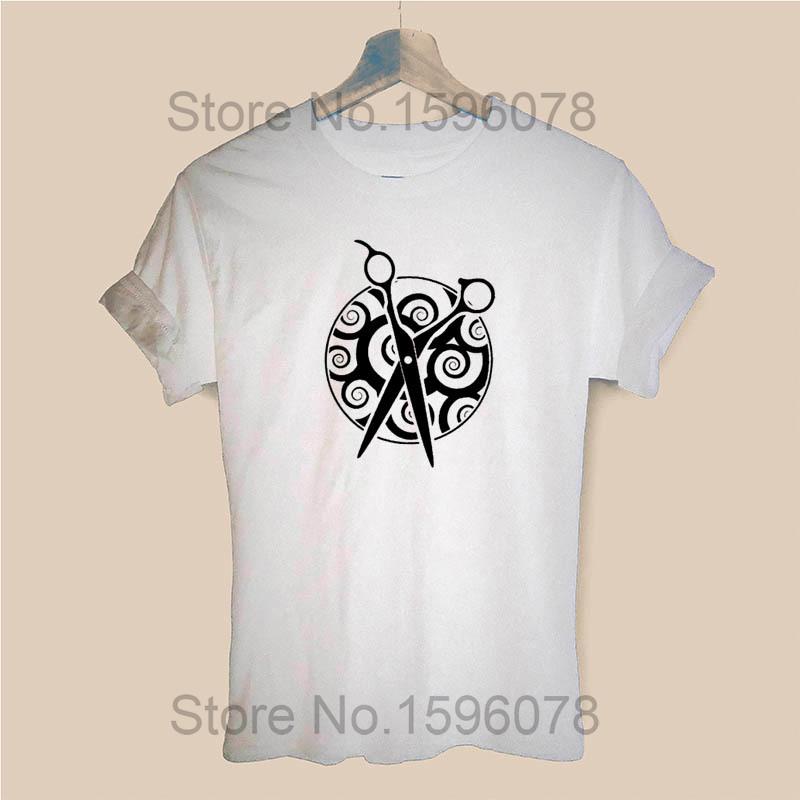 Barber Weapons T Shirt Women Short Sleeve O-Neck Cotton Heartbeat of Hairdresser T-shirt Girls Woman Scissors Clothing Tops