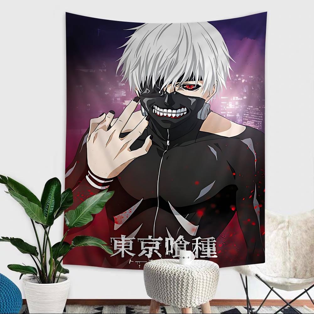Tokyo TTokyo GGhoul ClassicGhoul Anime Tapestry Hanging Tarot Hippie Wall Rugs Dorm Wall Hanging Sheets