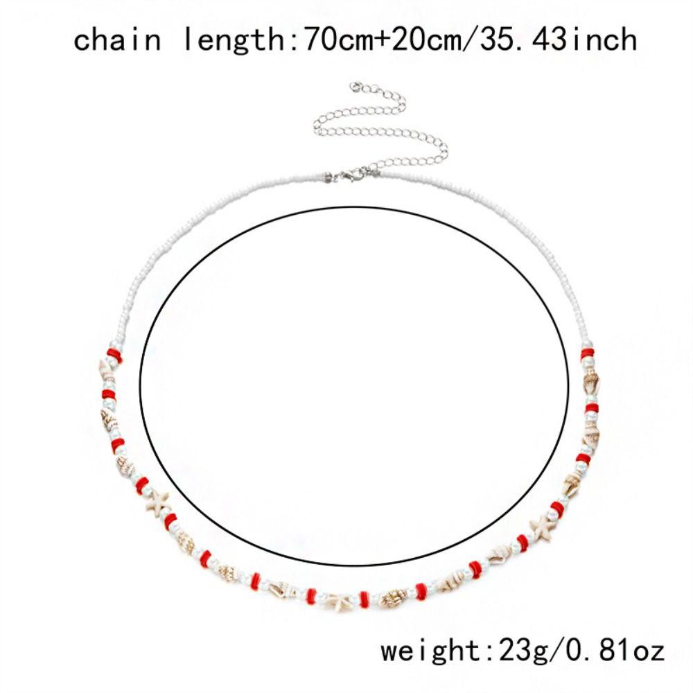 Acrylic Starfish Shell Waist Chain Soft Pottery Rice Beads Belly Chain Bohemian Body Chain  Girls