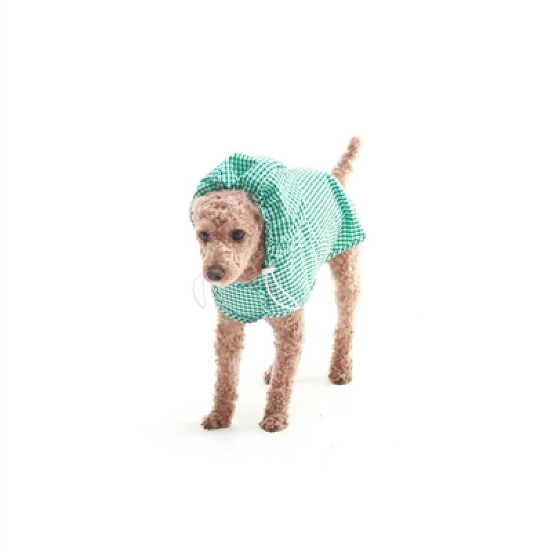 Легкая зеленая клетчатая дождевик S