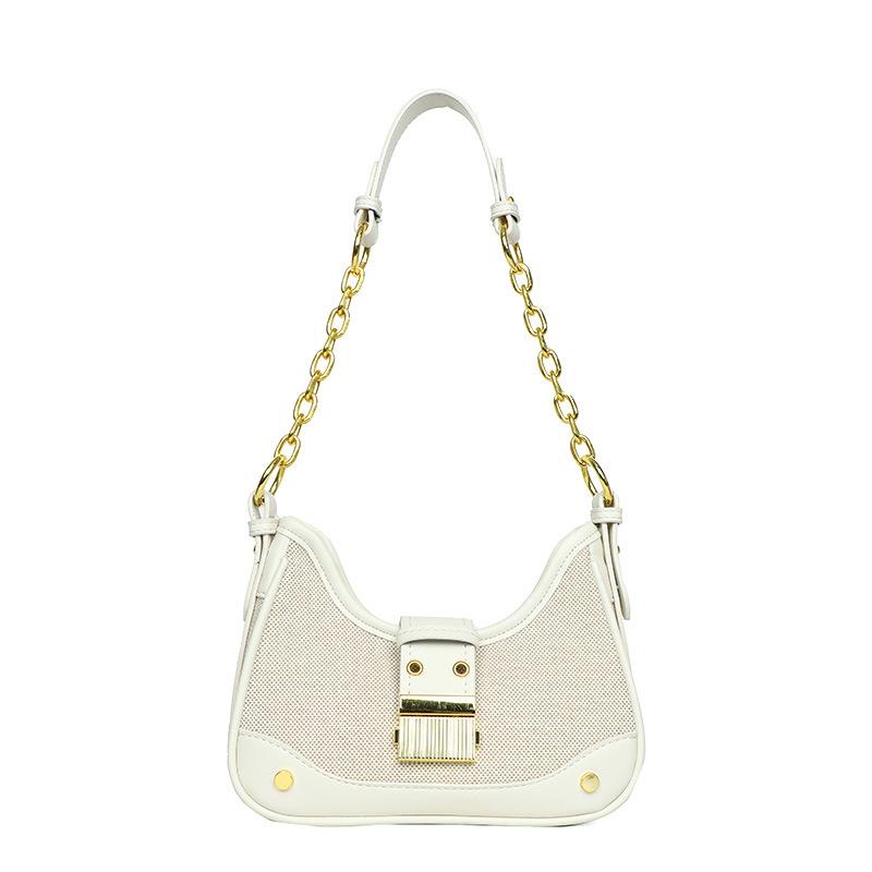 Versatile High-quality Texture Women's Crescent Bag Women's New Fashion Chain Shoulder Underarm Bag Work Commuter Messenger Bag