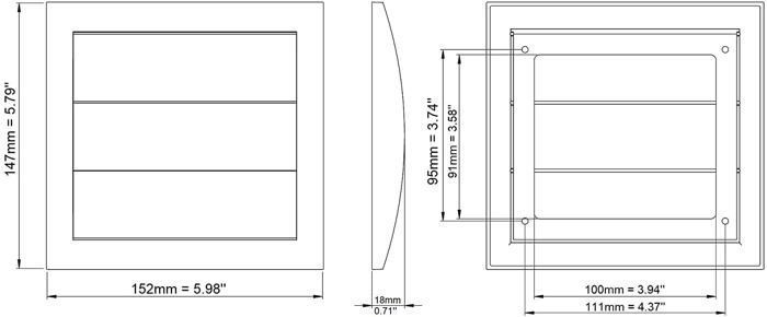 Grille d'aération - h-c vent - terminaux de soufflage - ø100 mm - abs anti-uv - anti-pluie