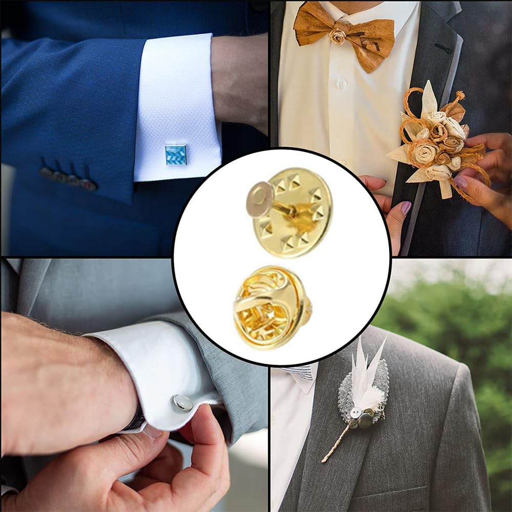 SANJAOYEE Pin Badge Clasp, Company Badge, 11mm Diameter, Butterfly Clutch, Set of 50 (Silver)