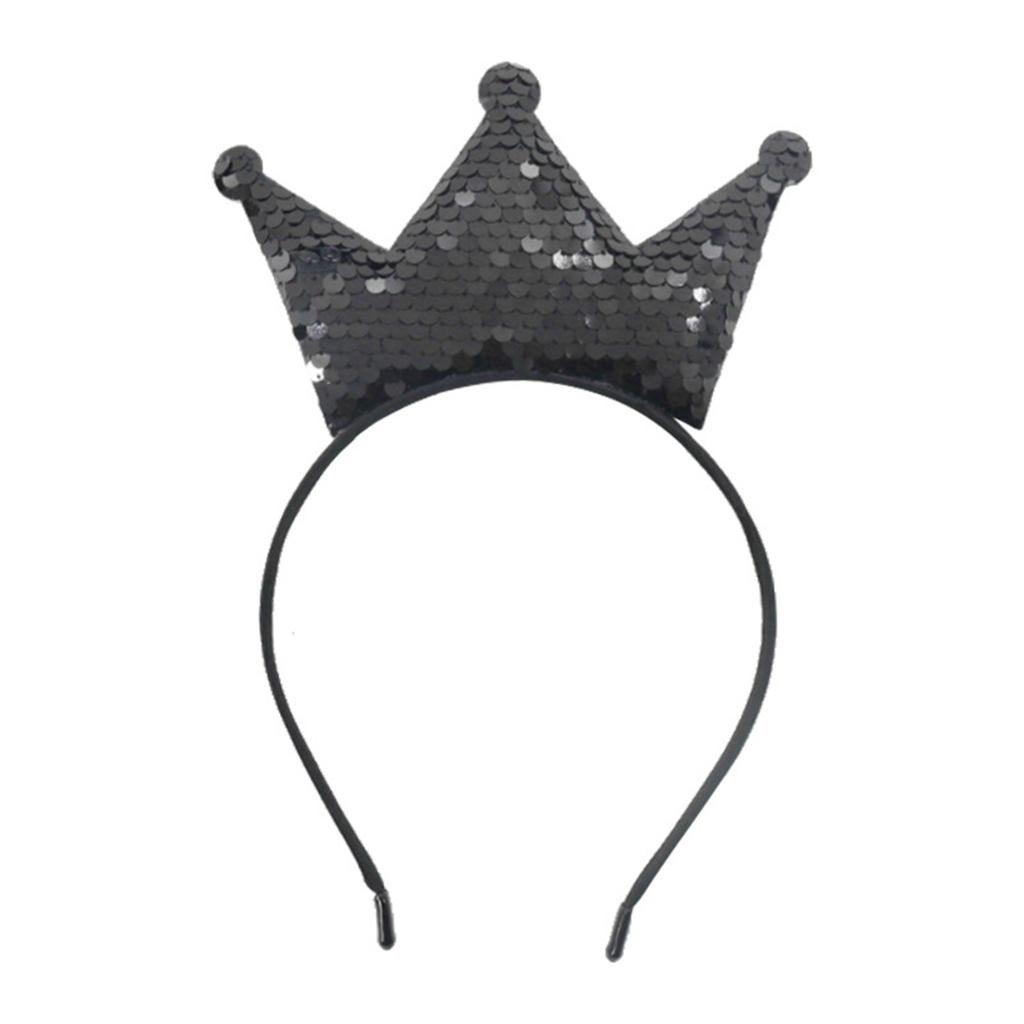 Sparkling Sequins Crown Hairband For Girl Birthday Party Glittering Headwear Toddler Birthday Party Hair Accessory