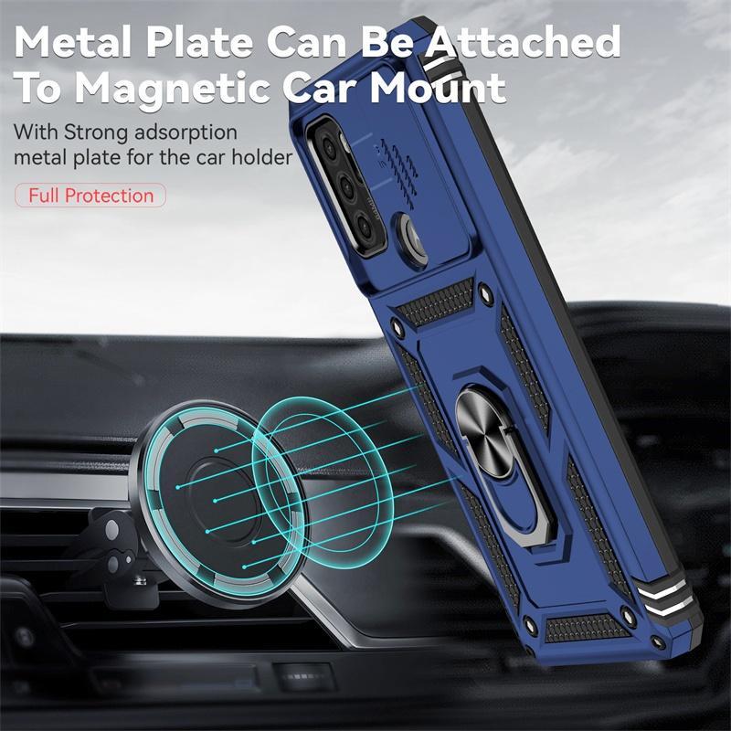 Coque Pour Motorola G60S Coque Coulissante pour Appareil Photo Antichoc Armure Pour Moto G60S G60 S MotoG60S Anneau Support Magnétique Housse de Protection