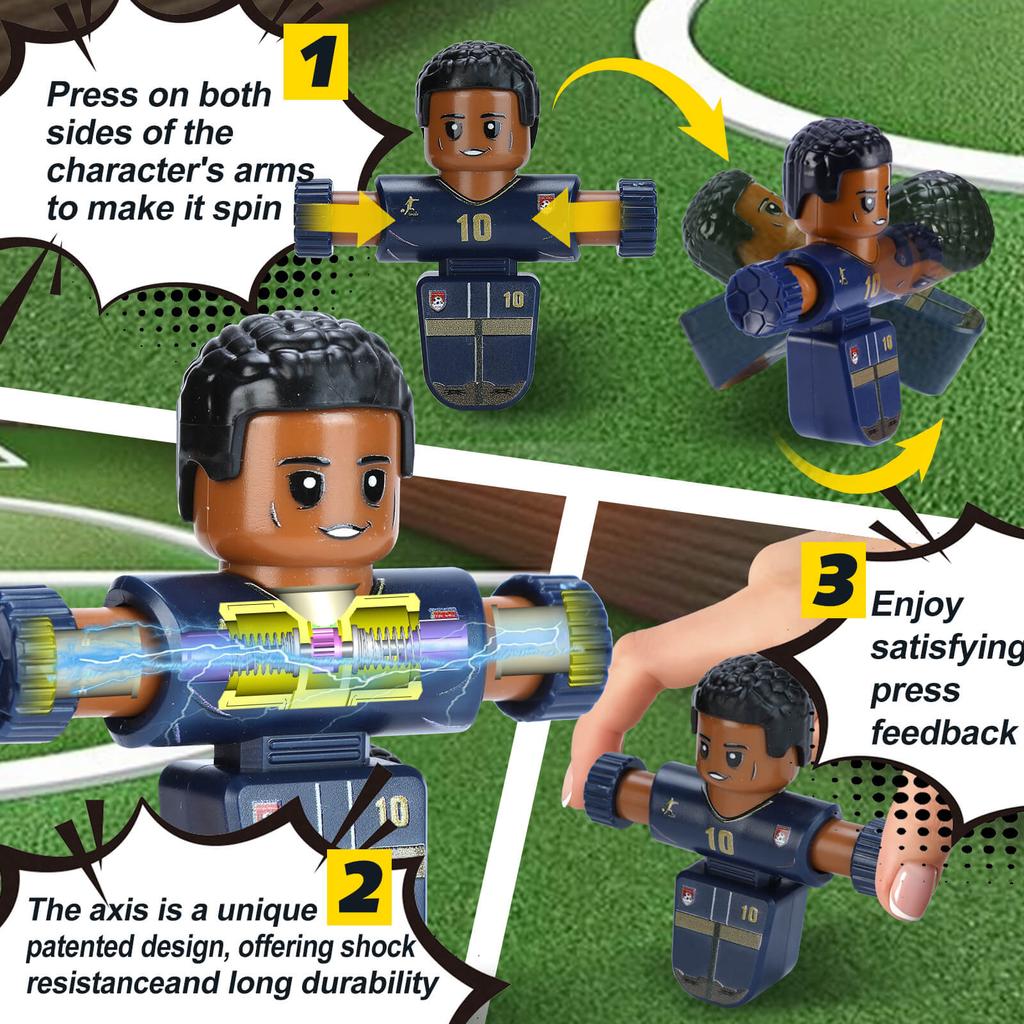 NEW Fidget Spinner Soccer Players, Tabletop Foosball Game Kids Toys, Stress Relief Desktop Décor for Collection