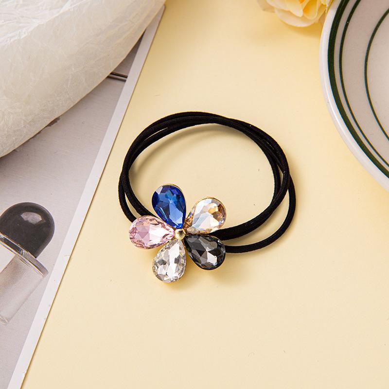 

Милые эластичные резинки для волос с кристальными цветами для девочек - 1 шт. Женские аксессуары для волос