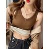 WTEMPO Winter Women Thermal Vest with Chest Pads Slim Fit Elastic Sleeveless Bottoming Tank Top