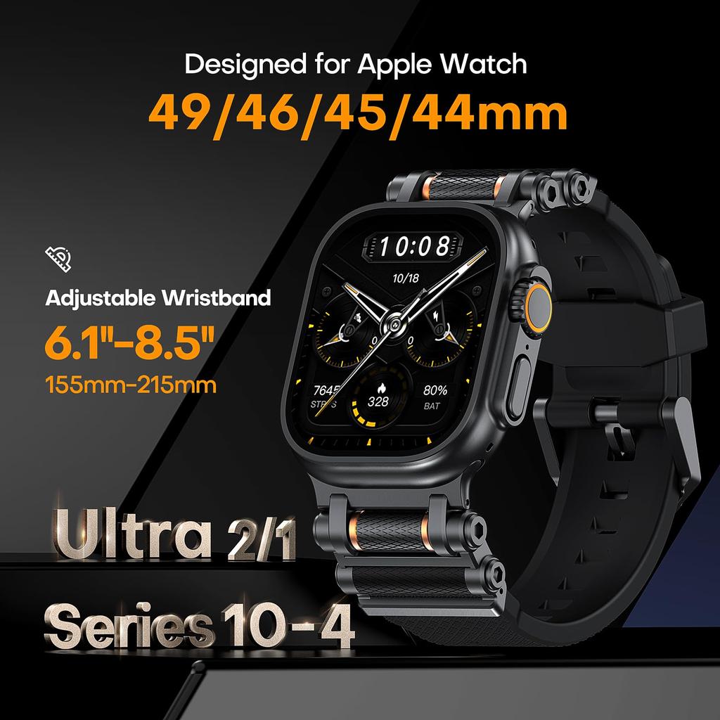 Rubber Sports Band for Apple Watch Ultra 2 49mm Series 10 9 8 7 Se 6 5 Strap for IWatch Ultra 46mm 45mm 44mm Luxury TPU Bracelet