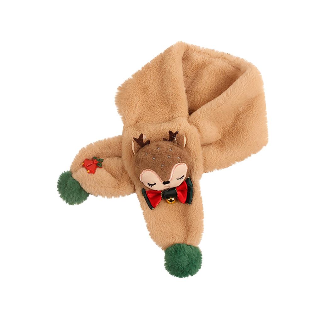 Eșarfă de catifea pentru copii cu desene animate drăguță eșarfă de căprioară în stil de Crăciun