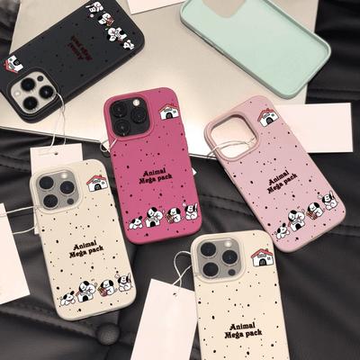 Ins Soft Cute Puppy for iPhone17 Pro Max Leather Pattern Mobile Phone Protective Case 17/16 All-inclusive 15 Large Holes