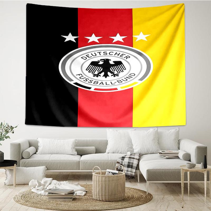 1 Stück Deutscher Fußball-Emblem Gedruckte Wandteppich Raumdekoration Wandbehang für Wohnzimmer Schlafzimmer, Studentenwohnheim, Geburtstags- und Weihnachtsgeschenke