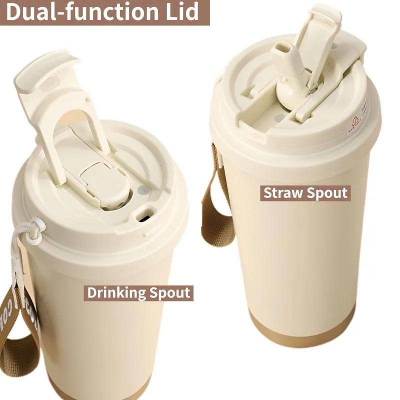 500ML Large Capacity Ceramic Vacuum Flasks Reusable Double Wall Thermoses Stainless Steel Coffee Mug Insulated Cup Drinkware