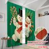 2pcs,2D Plane Printing Light Filtering Curtains Unique Snowman Polyester Fabric (without Rod) All Seasons Perfect for Bedroom