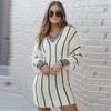 Fashion Trend Slim Fit and Slimming Printed Sweater for Women Shi Ying's New V-neck Long Sleeved Top for Women's