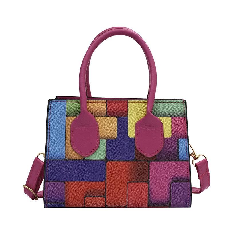 IELGY Large-capacity women s fashion all-match portable contrast color single shoulder messenger bag