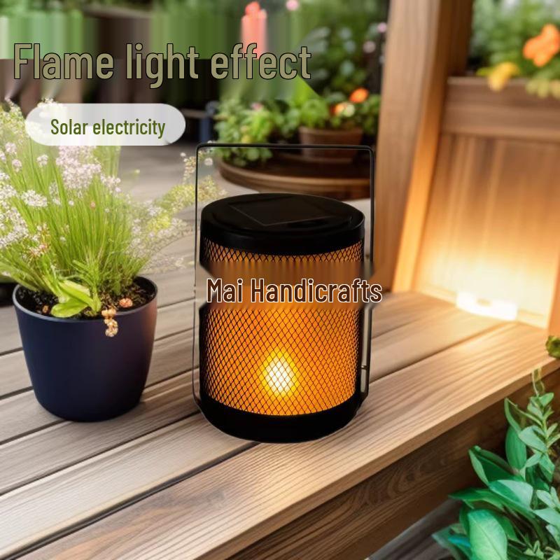 Solar Flame Outdoor Lawn & Courtyard Lamp - Decorative Handheld Atmosphere Light Warm White