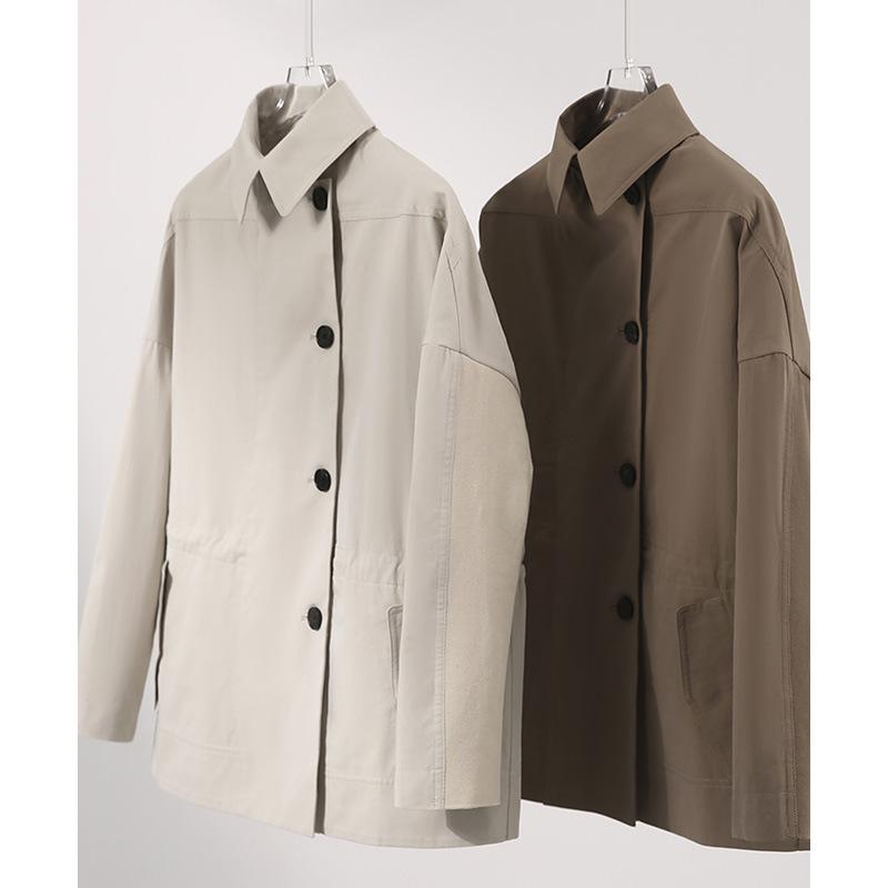 Handsome Light Trench Coat, Shirt-style Jacket, Asymmetrical Waist Short, Women's Clothing Hangzhou Four Seasons Green Spring Summer