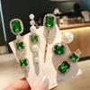 PCS Spilla Strass Fermagli Metallo per Capelli Spilla Verde Cristallo Decorazioni per Signora Donne Ragazze