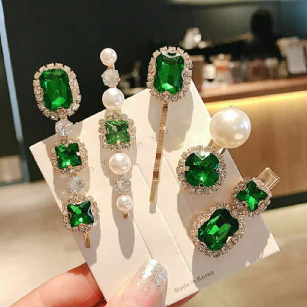 PCS Spilla Strass Fermagli Metallo per Capelli Spilla Verde Cristallo Decorazioni per Signora Donne Ragazze