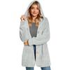 Women's Long Sleeve Button Pocket Casual Plush Hooded Jacket