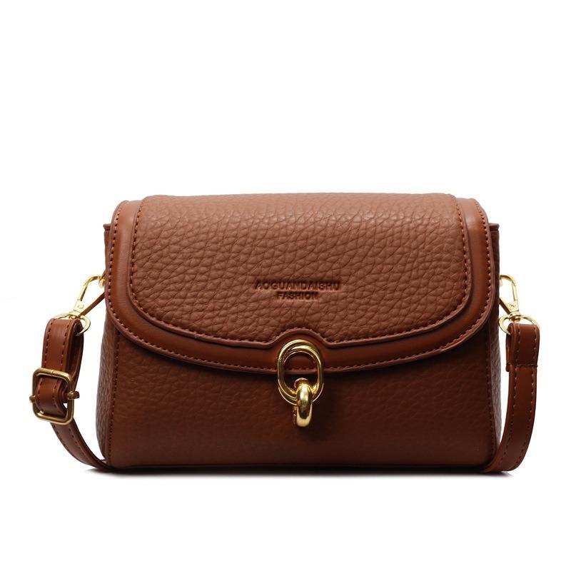 Niche design bag women's summer new simple fashion soft leather high sense retro shoulder small square bag