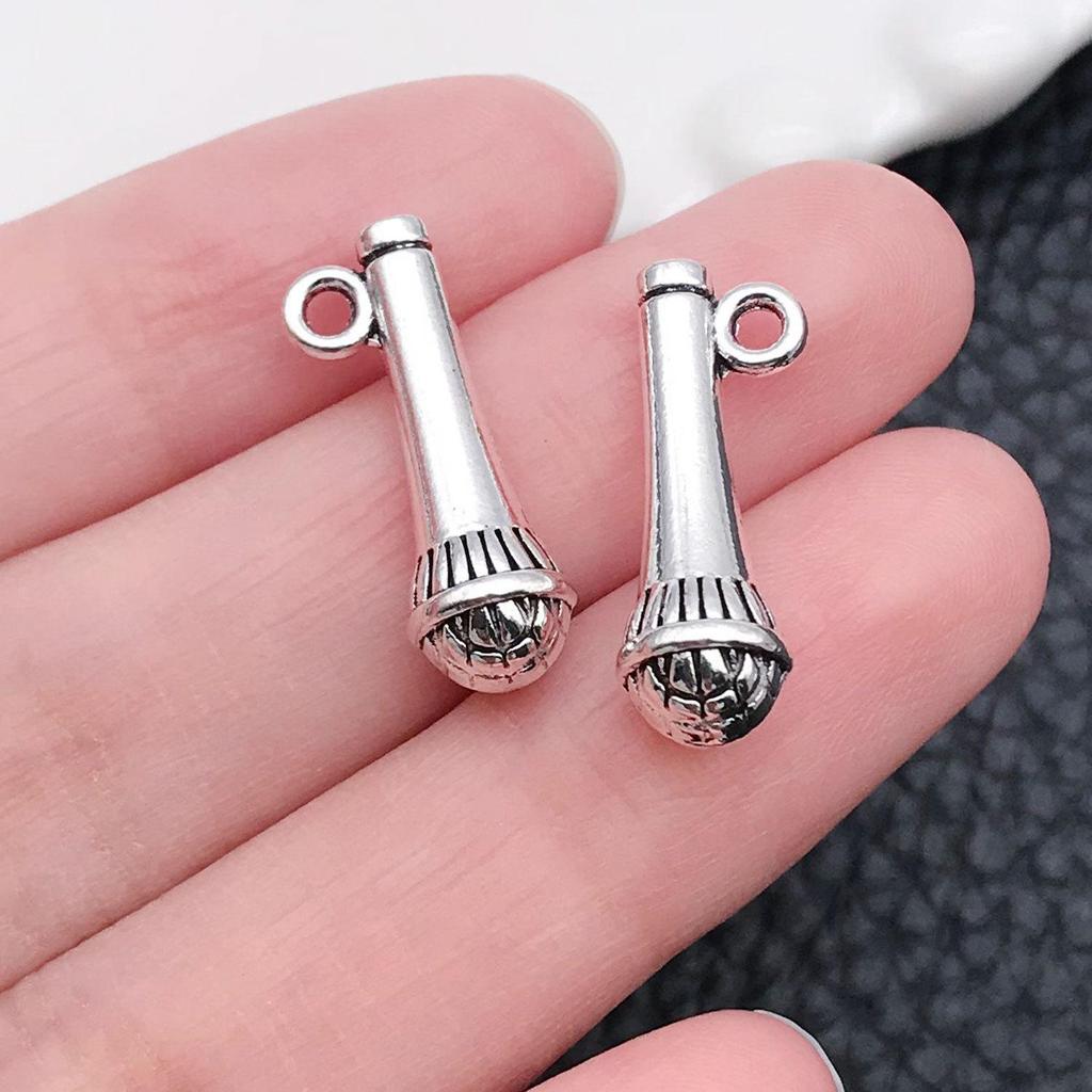 Mixed 30-Piece Musical Instrument Alloy Pendant Set with Guitar, Notes, and Mini Music Jewelry Accessories